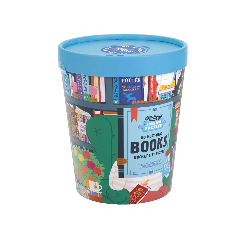 Puzzle 1000 Pezzi '50 Must-Read Books Of The World Bucket List' - Sfida E Passione Per I Libri, Idea Regalo Per Lettori
