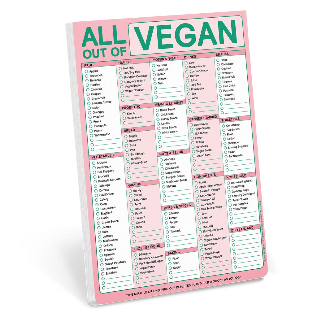 Knock Knock All Out Of Vegan (with magnet) Classic Pad (Pastel