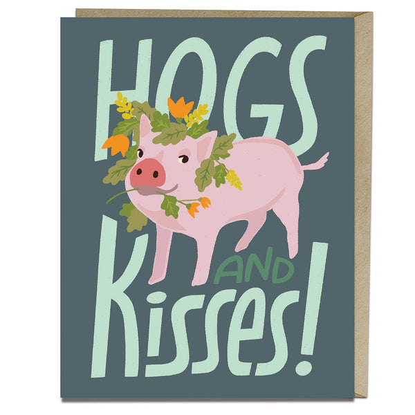 Em & Friends Hogs and Kisses Card Blank Greeting Cards with Envelope by Em and Friends, SKU 2-02213