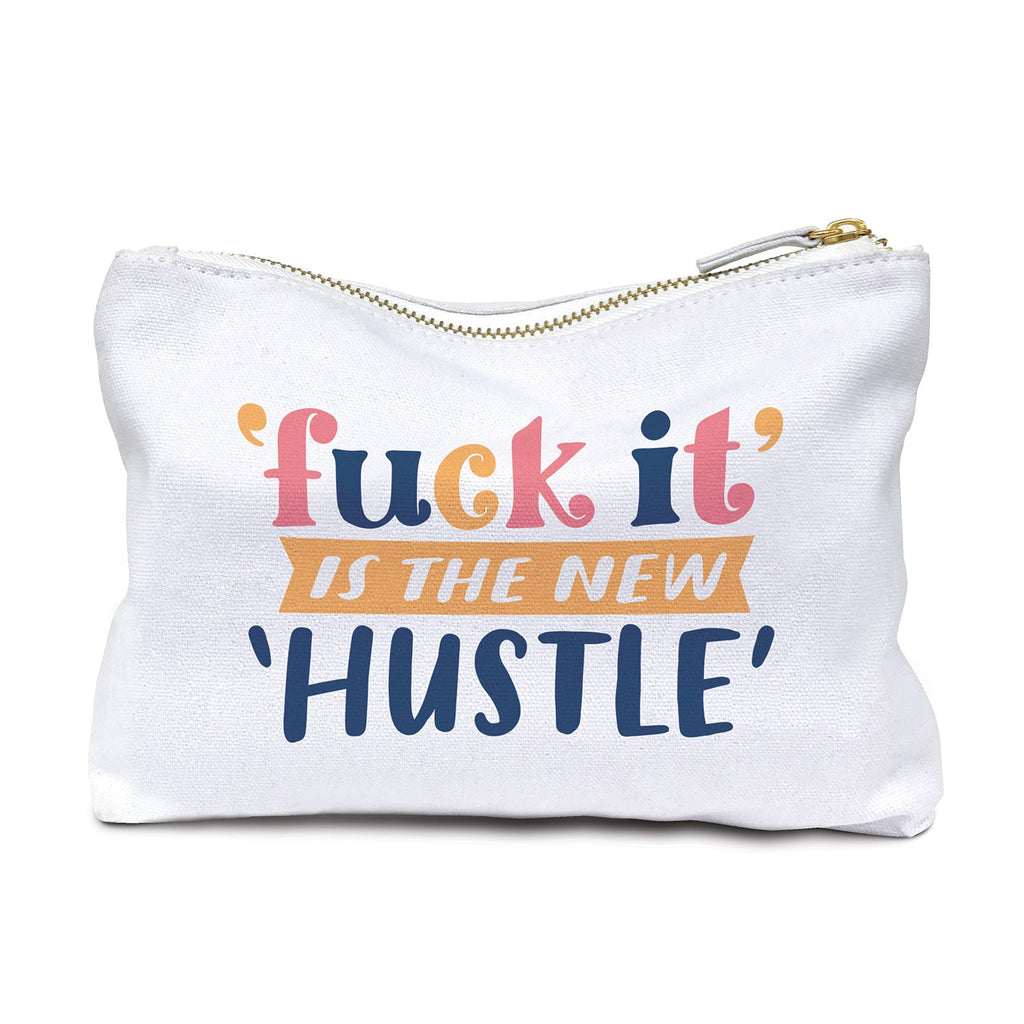 Em & Friends New Hustle Canvas Pouch Funny Canvas Pouch by Em and Friends, SKU 2-02472