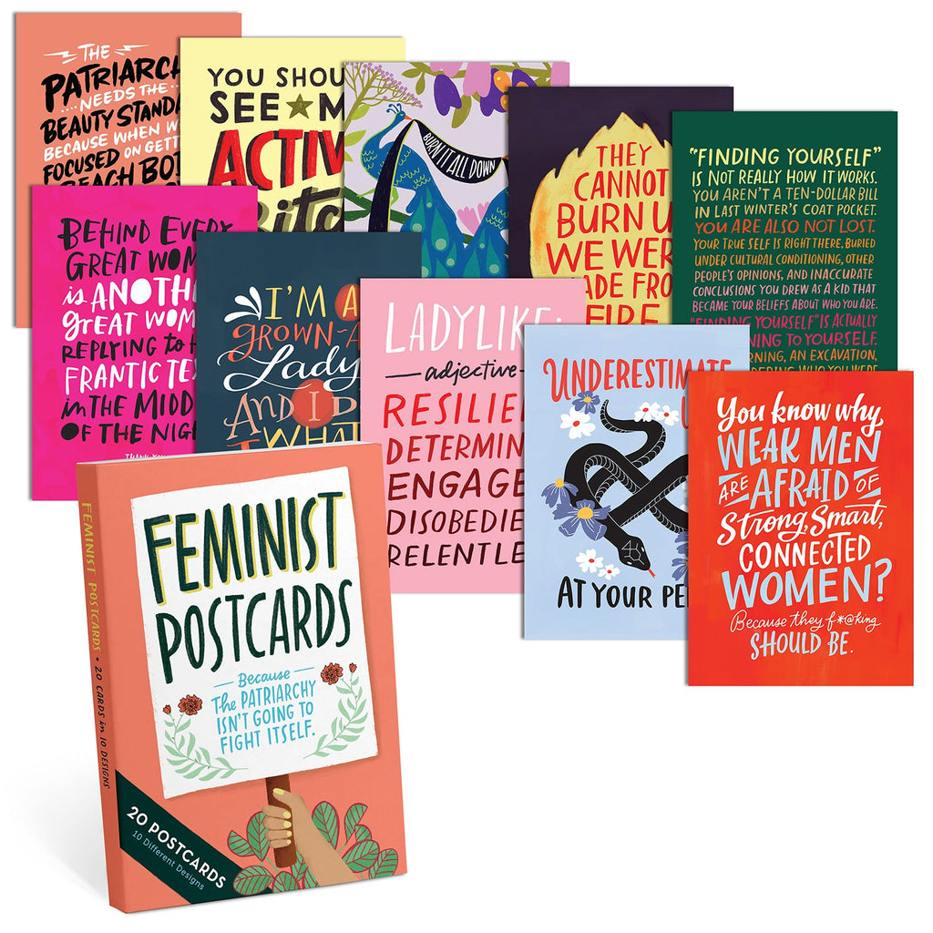 Em & Friends Feminist Postcard Book 20 Assorted Thinking of You Cards Postcards Set by Em and Friends, SKU 2-02686