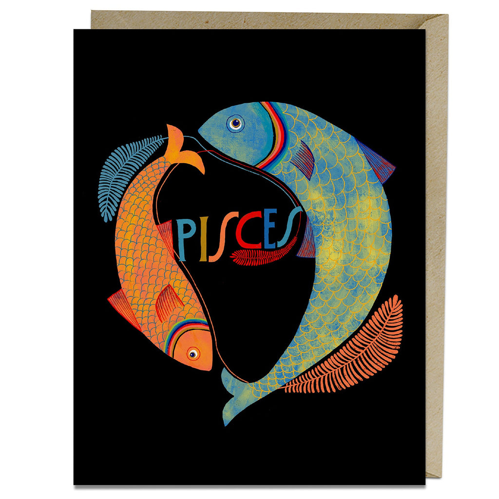 Em & Friends Pisces Zodiac Card Blank Greeting Cards with Envelope by Em and Friends, SKU 2-02702