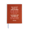 Front of red, cloth-covered You Are Loved Journal from Elizabeth Gilbert