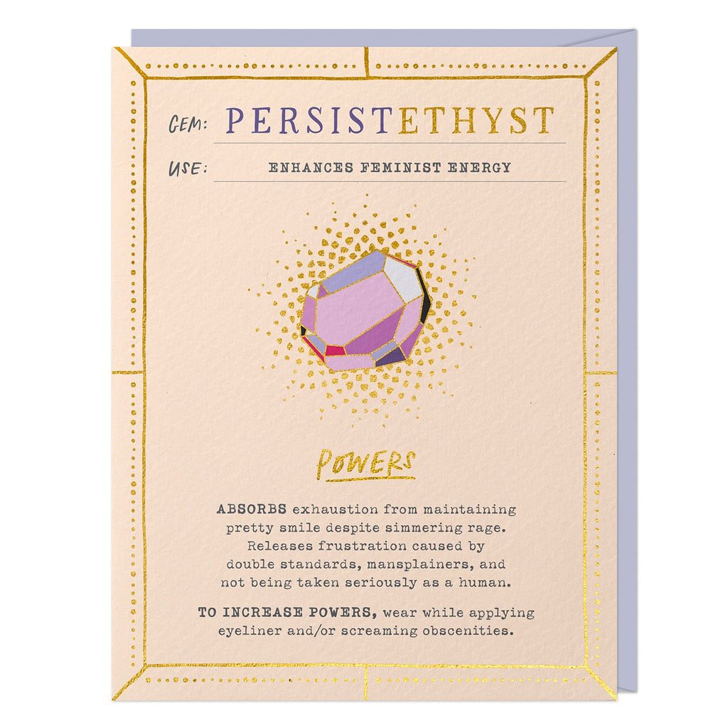Em & Friends Persistethyst Fantasy Stone Card (No Pin) Blank Greeting Cards with Envelope by Em and Friends, SKU 2-02792