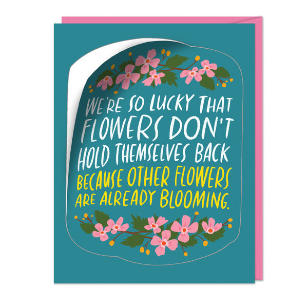 Em & Friends Already Blooming Sticker Card Blank Greeting Cards with Envelope by Em and Friends, SKU 2-02848