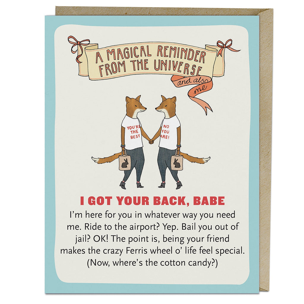 Em & Friends Got Your Back Affirmators!® Greeting Card Blank Greeting Cards with Envelope by Em and Friends, SKU 2-02837