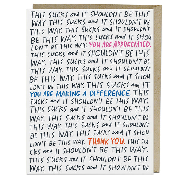 Em & Friends It Shouldn’t Be This Way Card Empathy Card & Sympathy Card Blank Greeting Cards with Envelope by Em and Friends, SKU 2-02840