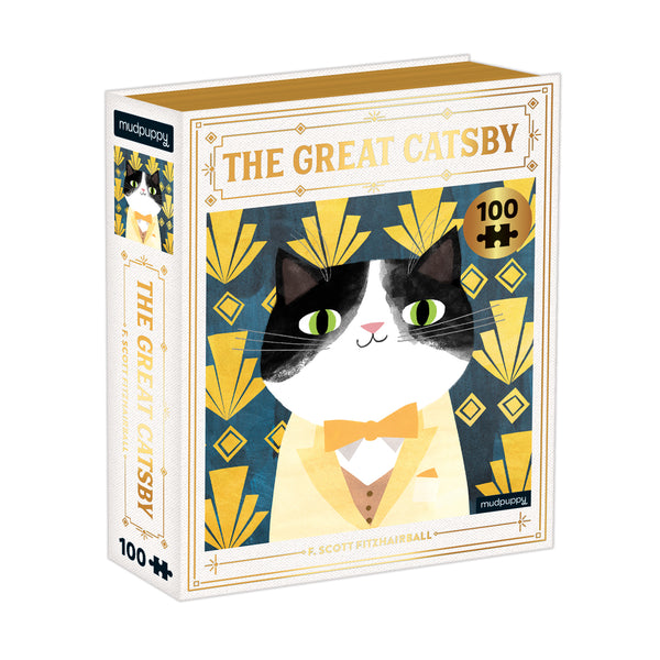 Mudpuppy Romeow & Juliet Bookish Cats 100-Piece Puzzle - Cat-Themed Jigsaw With Foil Accents, Book-Style Box