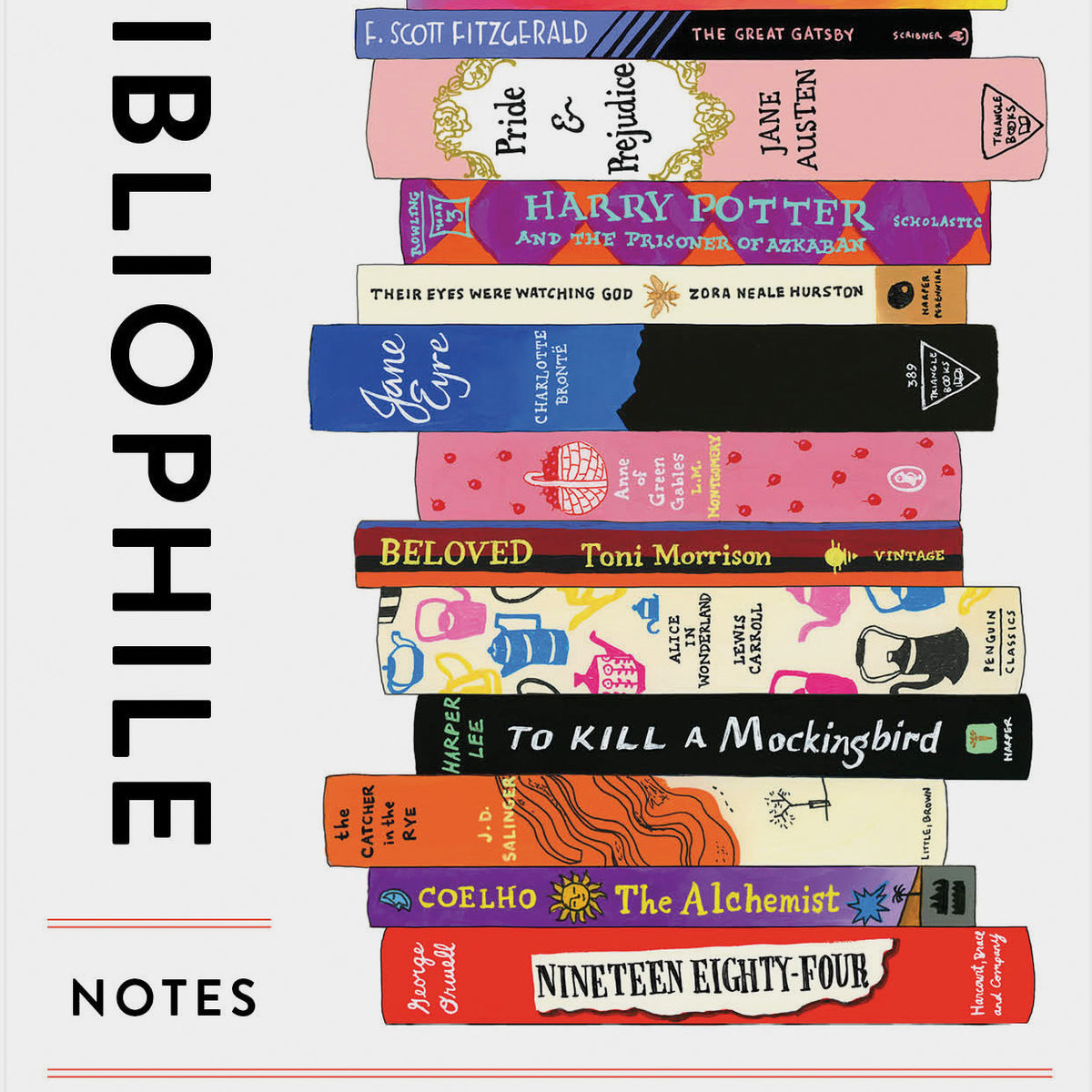 Bookish Notecards Set Of 4 Bibliophile Watercolor Notecards