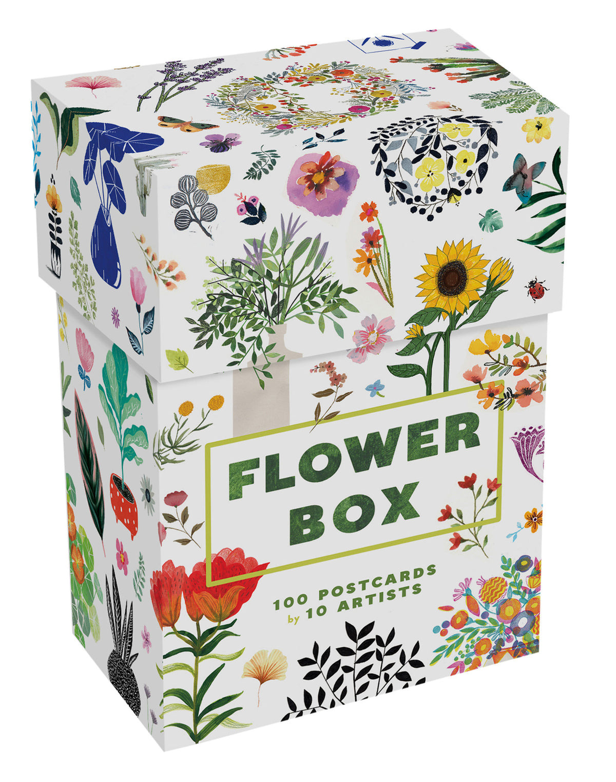 Flower Box Postcards - 100 Postcards by 10 artists (Postcard Book