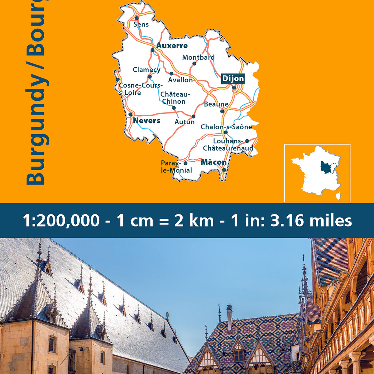 Mappa Stradale Bourgogne/Burgundy 1:200.000 - Carta Turistica E Automobilistica Per Viaggi - Foto 1