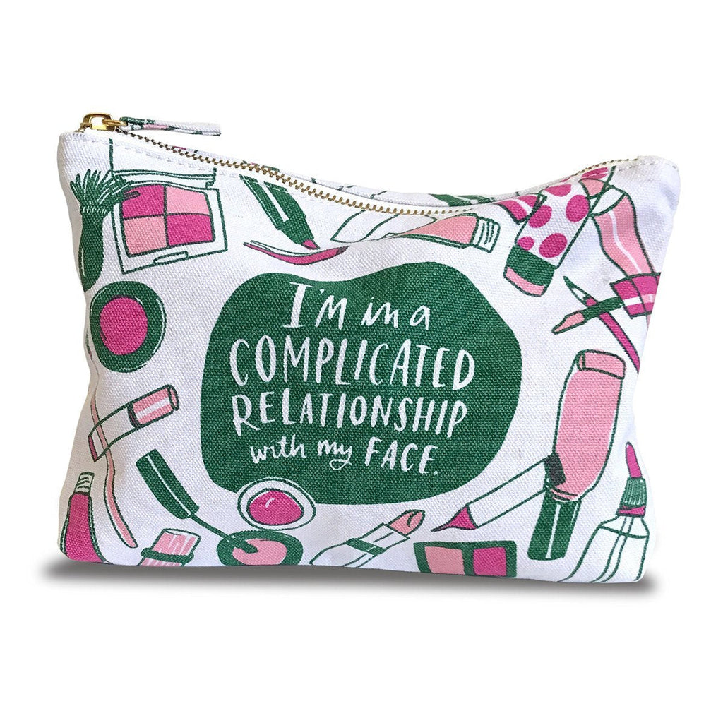 Em & Friends Complicated Relationship Canvas Pouch Funny Canvas Pouch by Em and Friends, SKU 2-02440