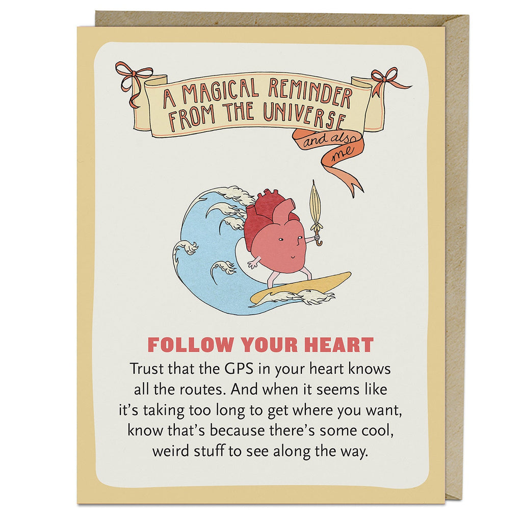 Em & Friends Follow Your Heart Affirmators!® Greeting Card Blank Greeting Cards with Envelope by Em and Friends, SKU 2-02832