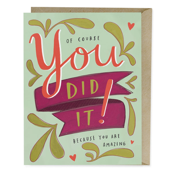 Em & Friends You Did It! Card Blank Greeting Cards with Envelope by Em and Friends, SKU 2-02021