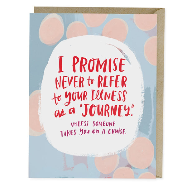 Em & Friends Illness Is Not A Journey Empathy Card & Sympathy Card Blank Greeting Cards with Envelope by Em and Friends, SKU 2-02207